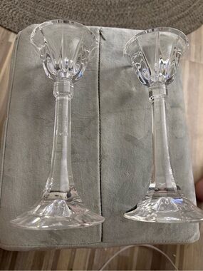 Noritake Crystal Candlestick Holders Vendome set of 2